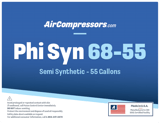 Thumbnail of Phi Syn 68 55 gallons semi synthetic air compressor oil product label